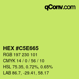 Color code: HEX #C5E665 | qconv.com