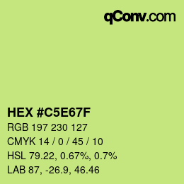 Color code: HEX #C5E67F | qconv.com