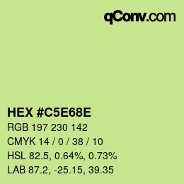 Color code: HEX #C5E68E | qconv.com