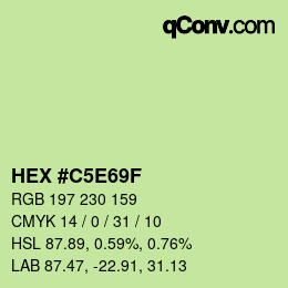 Color code: HEX #C5E69F | qconv.com