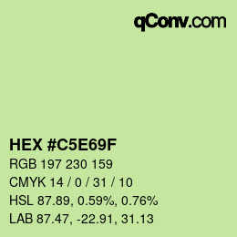 Color code: HEX #C5E69F | qconv.com