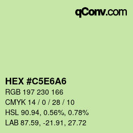 Color code: HEX #C5E6A6 | qconv.com