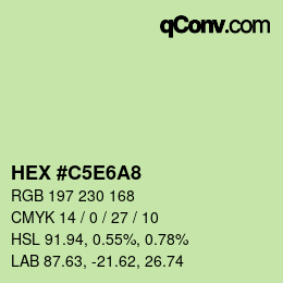 Code couleur: HEX #C5E6A8 | qconv.com
