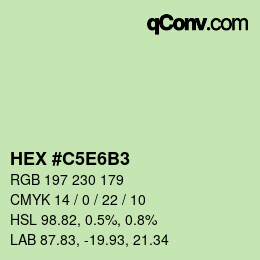 Código de color: HEX #C5E6B3 | qconv.com