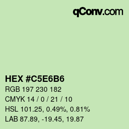 Código de color: HEX #C5E6B6 | qconv.com