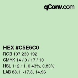 Color code: HEX #C5E6C0 | qconv.com