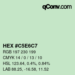 Farbcode: HEX #C5E6C7 | qconv.com