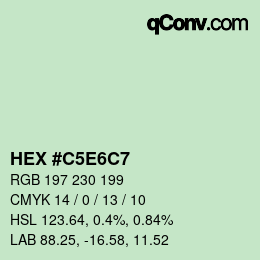 Color code: HEX #C5E6C7 | qconv.com