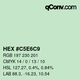 Color code: HEX #C5E6C9 | qconv.com