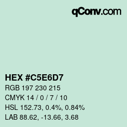 Color code: HEX #C5E6D7 | qconv.com