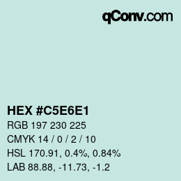 Color code: HEX #C5E6E1 | qconv.com