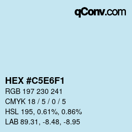 カラーコード: HEX #C5E6F1 | qconv.com