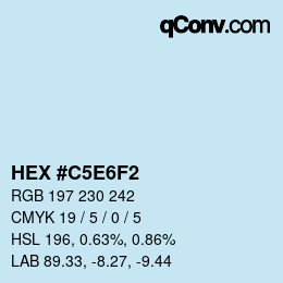 Color code: HEX #C5E6F2 | qconv.com