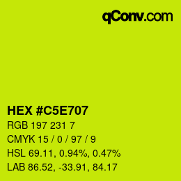 Color code: HEX #C5E707 | qconv.com
