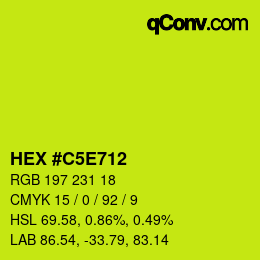 カラーコード: HEX #C5E712 | qconv.com
