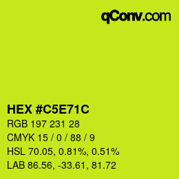 Farbcode: HEX #C5E71C | qconv.com