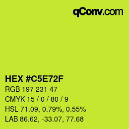 Color code: HEX #C5E72F | qconv.com