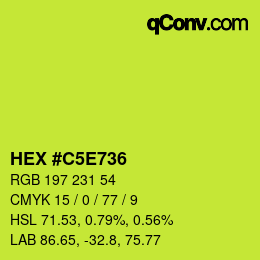 カラーコード: HEX #C5E736 | qconv.com