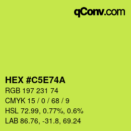 カラーコード: HEX #C5E74A | qconv.com