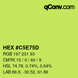 Color code: HEX #C5E75D | qconv.com