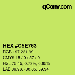 カラーコード: HEX #C5E763 | qconv.com
