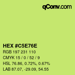 Color code: HEX #C5E76E | qconv.com