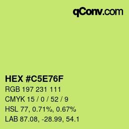 Color code: HEX #C5E76F | qconv.com