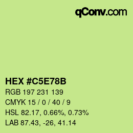 颜色代码: HEX #C5E78B | qconv.com