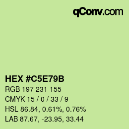 カラーコード: HEX #C5E79B | qconv.com