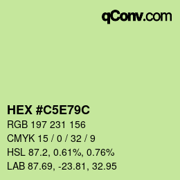 カラーコード: HEX #C5E79C | qconv.com