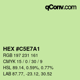 Código de color: HEX #C5E7A1 | qconv.com