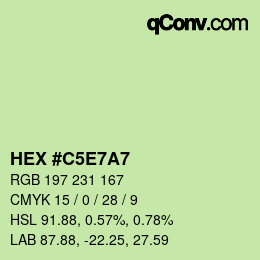 Color code: HEX #C5E7A7 | qconv.com
