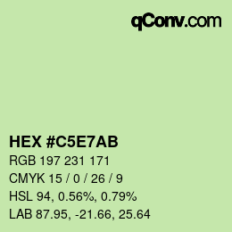 Color code: HEX #C5E7AB | qconv.com