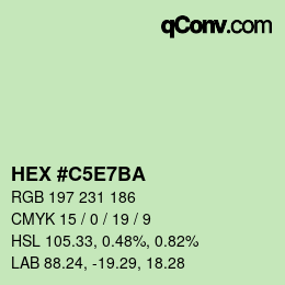 カラーコード: HEX #C5E7BA | qconv.com