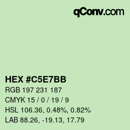 Farbcode: HEX #C5E7BB | qconv.com