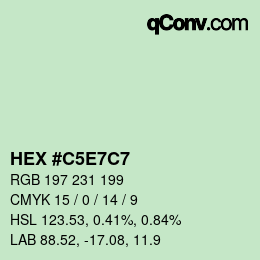 Color code: HEX #C5E7C7 | qconv.com