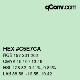 Color code: HEX #C5E7CA | qconv.com