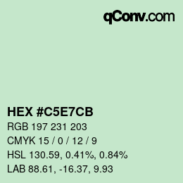 カラーコード: HEX #C5E7CB | qconv.com