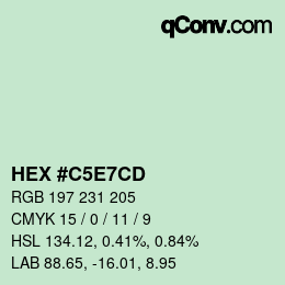 Color code: HEX #C5E7CD | qconv.com