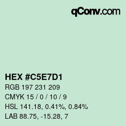 Color code: HEX #C5E7D1 | qconv.com