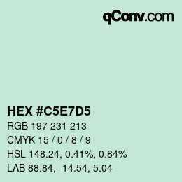 Color code: HEX #C5E7D5 | qconv.com