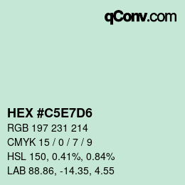 Color code: HEX #C5E7D6 | qconv.com