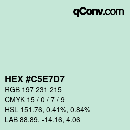 Color code: HEX #C5E7D7 | qconv.com