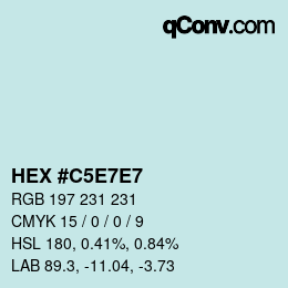 Color code: HEX #C5E7E7 | qconv.com