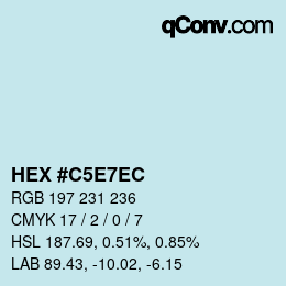 Farbcode: HEX #C5E7EC | qconv.com