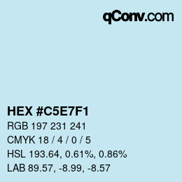 Color code: HEX #C5E7F1 | qconv.com