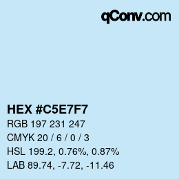 Farbcode: HEX #C5E7F7 | qconv.com