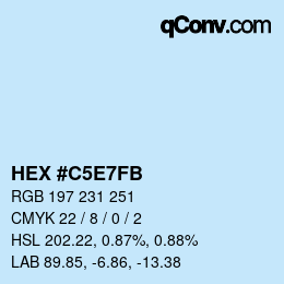 Color code: HEX #C5E7FB | qconv.com