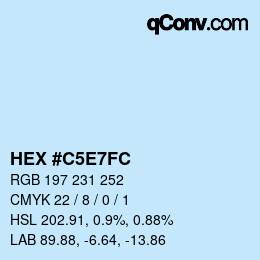 Color code: HEX #C5E7FC | qconv.com