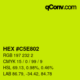 カラーコード: HEX #C5E802 | qconv.com